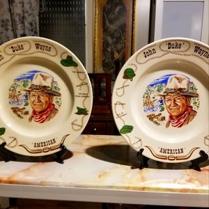 Two john Wayne collectors dishes